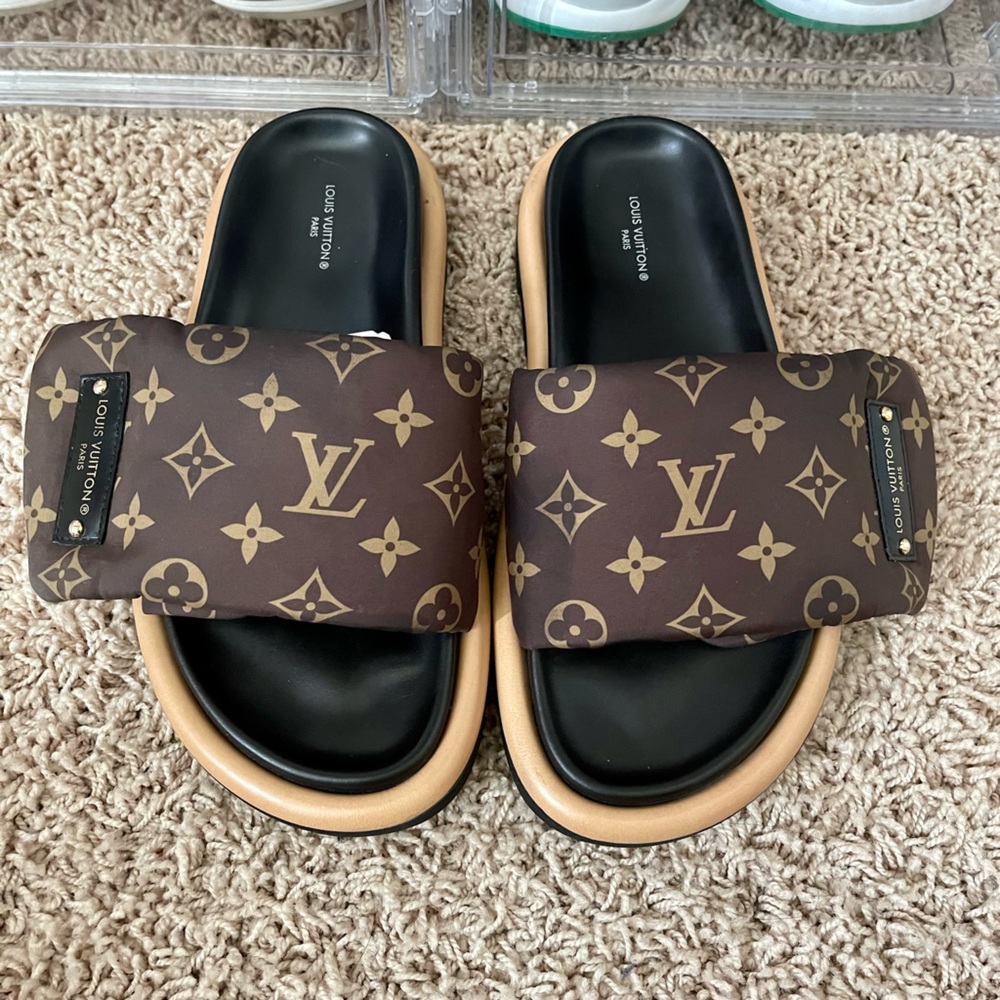 38 Louis Vuitton pool pillow slides